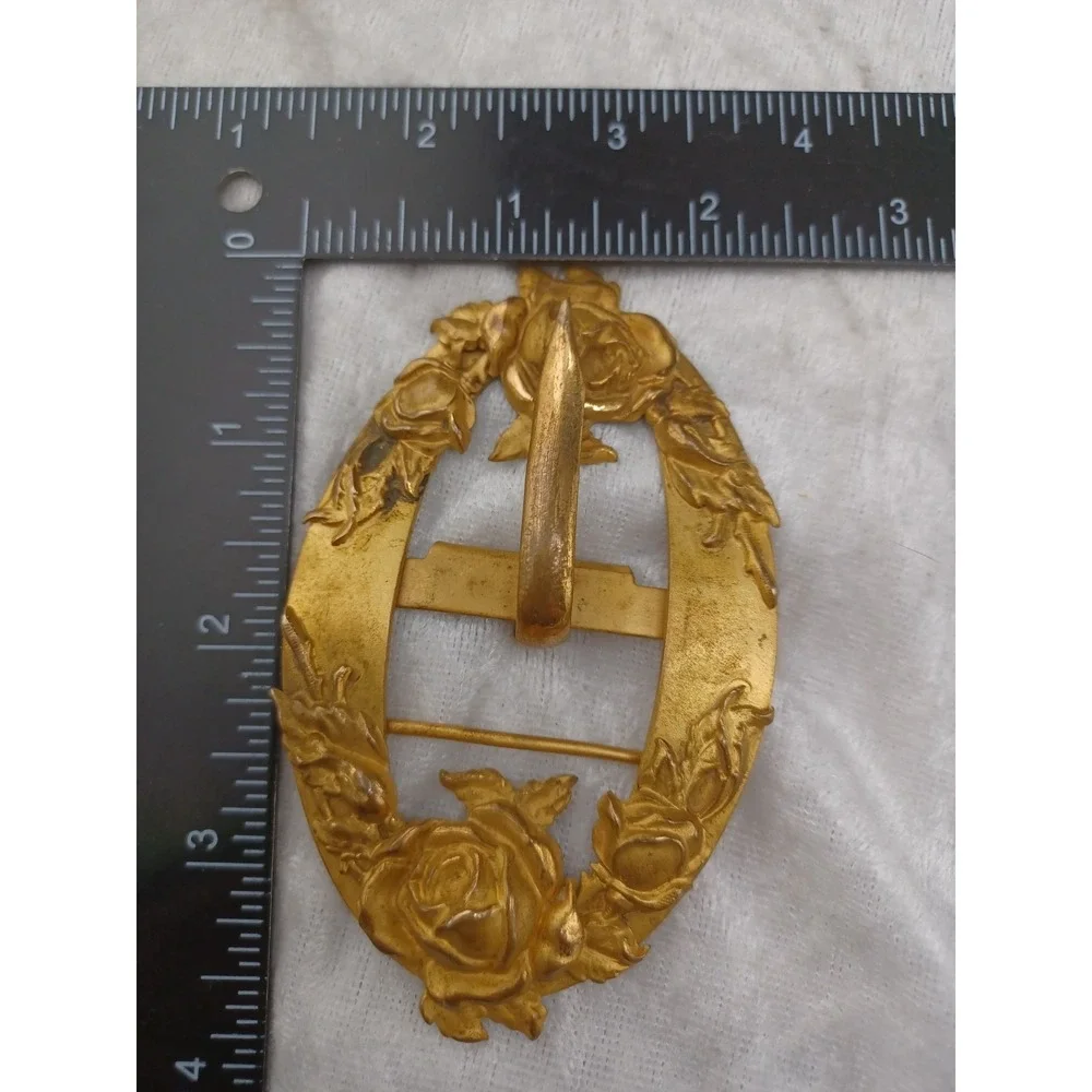 Vintage Sash Buckle Flower Gold Tone‎ Roses